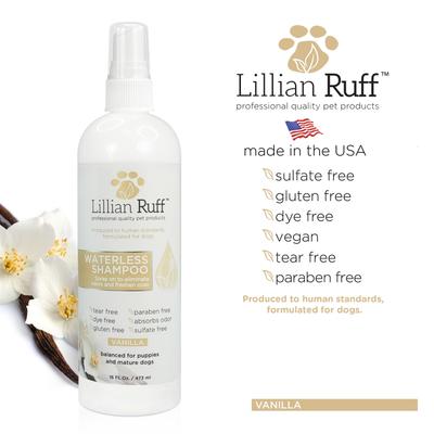 Show full view: Lillian Ruff Waterless Vanilla Dog & Cat Shampoo, 16-fl oz bottle slide 2 of 10