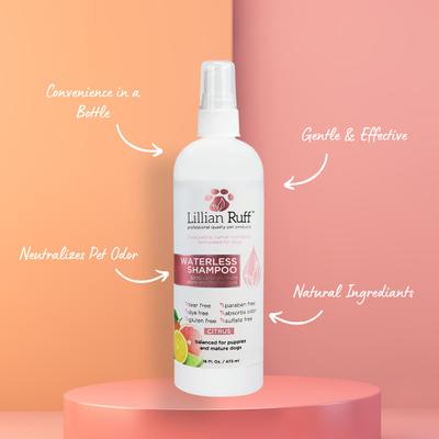 Show full view: Lillian Ruff Waterless Citrus Dog & Cat Shampoo, 16-fl oz bottle slide 4 of 11