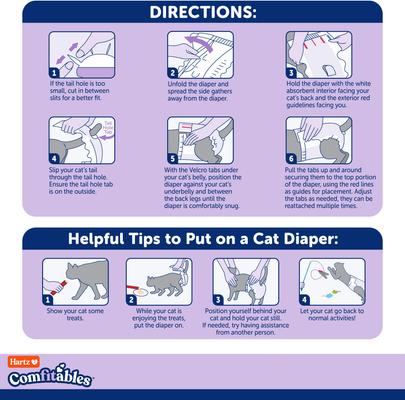 Show full view: Hartz Comfitables Male & Female Cat Diaper, 12 count, Small slide 7 of 10