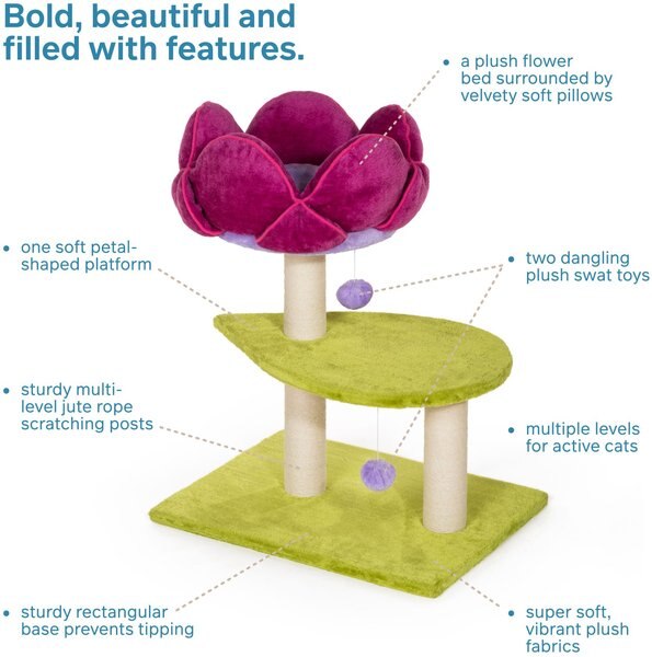 Prevue Pet Products Flower Power 28.3-in Faux Fur Cat Tree