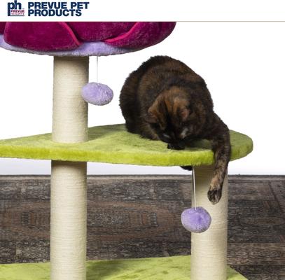 Show full view: Prevue Pet Products Flower Power 28.3-in Faux Fur Cat Tree slide 10 of 11