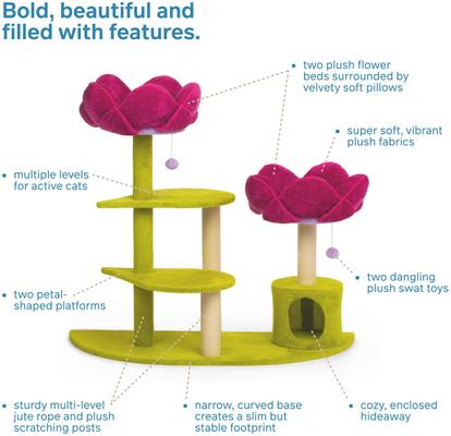 Show full view: Prevue Pet Products Flower Garden 44.5-in Faux FleeceCat Tree slide 4 of 11