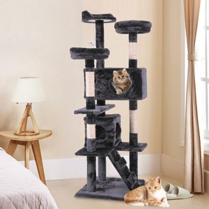 Coziwow by Jaxpety 60-in Tower House Cat Trees, Black