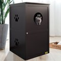 Coziwow by Jaxpety 2-Story Washroom House Cat Litter Box Enclosure, Brown