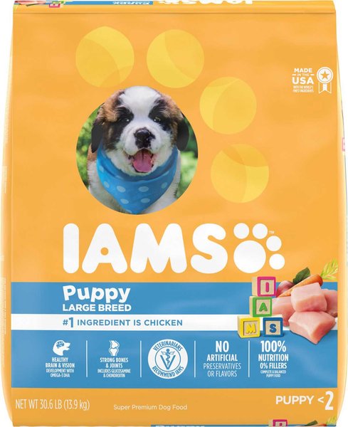 Iams ProActive Health Smart Puppy Large Breed Dry Dog Food, 30.6-lb bag, bundle of 2 slide 1 of 10