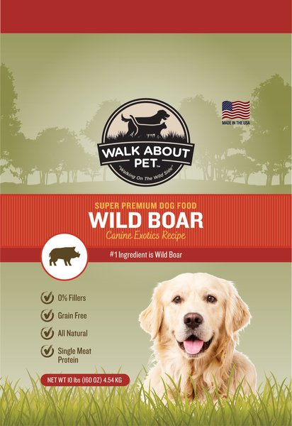 Walk About Pet Wild Boar Canine Exotics Recipe Super Premium Dry Dog Food, 10-lb bag slide 1 of 3