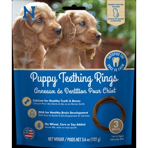 N-Bone Puppy Teething Rings Peanut Butter Flavor Dog Treats, 3.6-oz bag