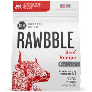 Bixbi RAWBBLE Beef Recipe Grain-Free Freeze-Dried Cat Food, 3.5-oz bag