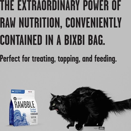 BIXBI RAWBBLE Turkey Recipe Grain-Free Freeze-Dried Cat Food, 10-oz bag