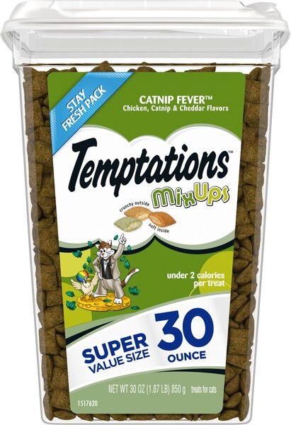Temptations MixUps Catnip Fever Flavor Soft & Crunchy Cat Treats, 30-oz tub slide 1 of 9