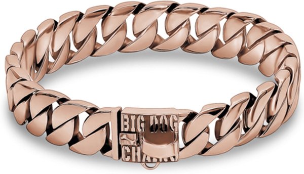 BIG DOG CHAINS The Kilo Dog Collar Rose Gold 29.5 in Chewy