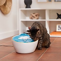 Frisco Ceramic Clouds Dog & Cat Fountain, White, 100-oz