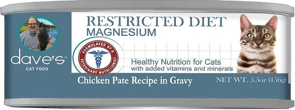 Dave's Pet Food Restricted Magnesium Chicken Diet Wet Cat Food, 5.5-oz can, case of 24 slide 1 of 2