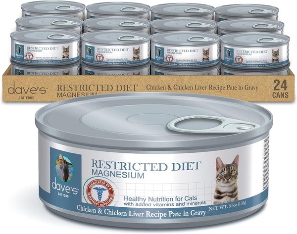 DAVE S PET FOOD Restricted Magnesium Chicken Diet Wet Canned Cat Food 5.5 oz can case of 24 Chewy