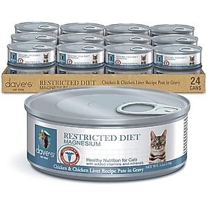 Dave's Pet Food Restricted Magnesium Chicken Diet Wet Cat Food, 5.5-oz can, case of 24