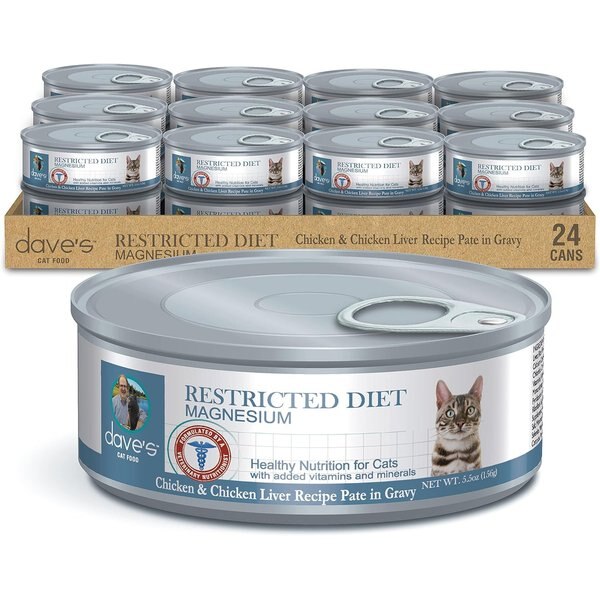 DAVE'S PET FOOD Restricted Magnesium Chicken Diet Wet Cat Food, 5.5oz can, case of 24