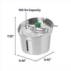 Frisco Stainless Steel Cactus & Leaf Dog & Cat Fountain, 100-oz slide 2 of 7