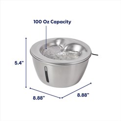 Frisco Stainless Steel Heart Dog & Cat Fountain, 100-oz slide 2 of 7