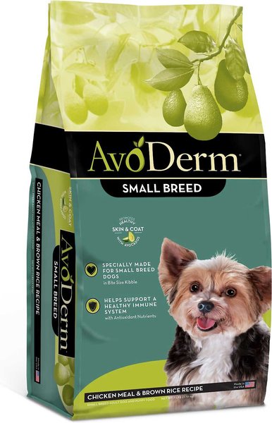AvoDerm Chicken Meal & Brown Rice Recipe Small Breed Adult Dry Dog Food, 7-lb bag, bundle of 2 slide 1 of 6