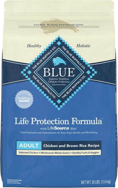 Blue Buffalo Life Protection Formula Adult Chicken & Brown Rice Recipe Dry Dog Food, 30-lb bag, bundle of 2 slide 1 of 10