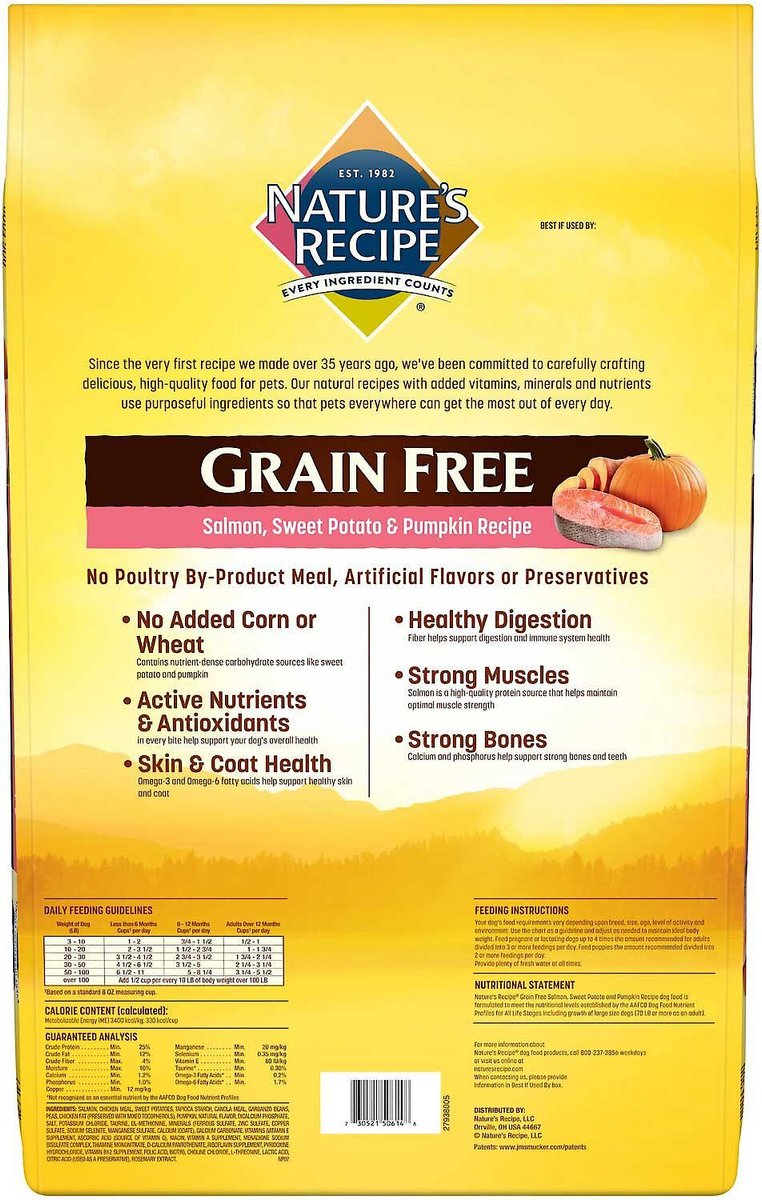 Nature s Recipe Grain Free Salmon Sweet Potato Pumpkin Recipe Dry Dog Food