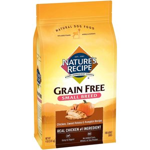 Nature's Recipe Small Breed Grain-Free Chicken, Sweet Potato & Pumpkin Recipe Dry Dog Food, 4-lb bag, bundle of 3