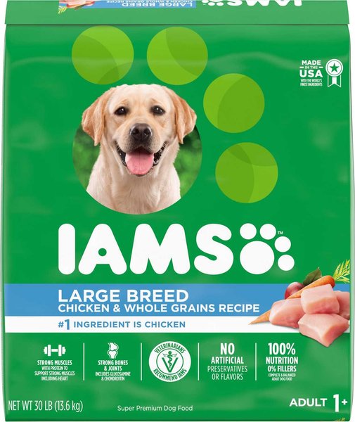 Iams Adult Large Breed Real Chicken High Protein Dry Dog Food, 30-lb bag, bundle of 2 slide 1 of 10