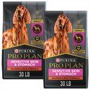 Purina Pro Plan Adult Sensitive Skin & Stomach Salmon & Rice Formula Dry Dog Food, 30-lb bag, bundle of 2