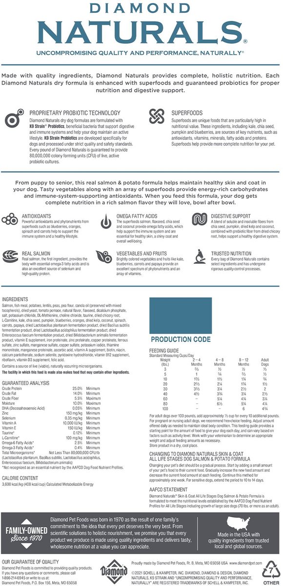 Diamond naturals deals salmon dog food