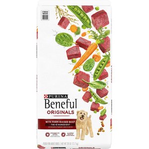 Purina Beneful Originals With Farm-Raised Beef Real Meat Dog Food, 28-lb bag, bundle of 2
