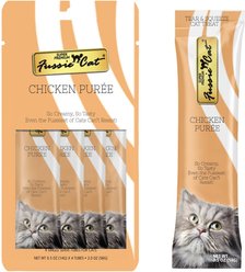 Fussie Cat Chicken Puree Lickable Cat Treats, 0.5-oz pouch, pack of 4
