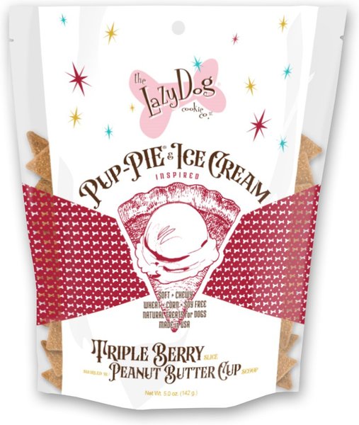 The Lazy Dog Cookie Co. Pup-PIE & Ice Cream Slices Triple Berry with Peanut Butter Dog Treats, 5-oz pouch slide 1 of 3