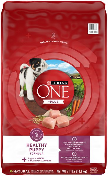 Purina ONE +Plus High Protein Healthy Puppy Formula Dry Puppy Food, 31.1-lb bag slide 1 of 10