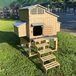 Snap Lock Chicken Coop Stand with Stairs, Tan
