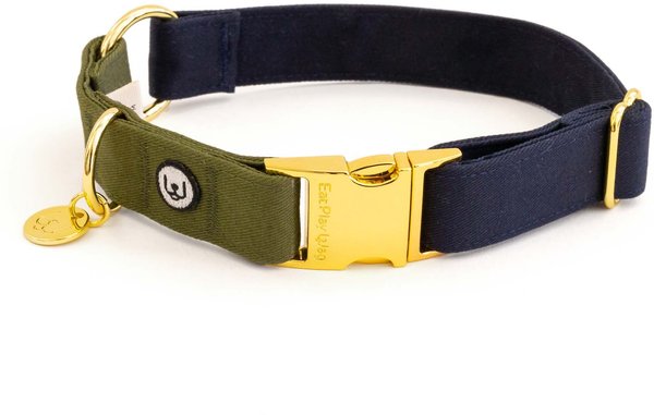 Eat Play Wag Standard Dog Collar, Blue, Green, Medium: 14 to 18-in neck, 1-in wide slide 1 of 2