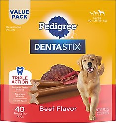 Pedigree Dentastix Beef Flavored Large Dental Dog Treats, 40 count
