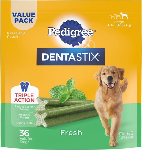 Pedigree Dentastix Fresh Mint Flavored Large Dental Dog Treats, 36 count slide 1 of 9