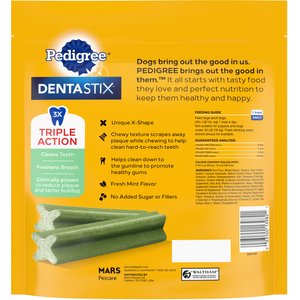 Pedigree Dentastix Fresh Mint Flavored Large Dental Dog Treats, 36 count