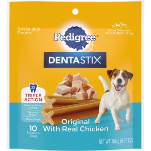 Pedigree Dentastix Original Small/Medium Dental Dog Treats, 10 count