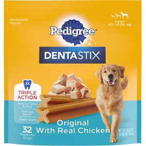 Pedigree Dentastix Large Original Dental Dog Treats, 32 count