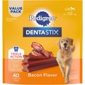 Pedigree Dentastix Bacon Flavor Large Dental Dog Treats, 40 count