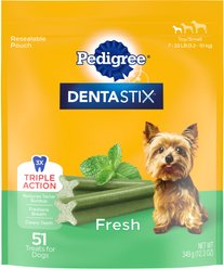 Pedigree Dentastix Fresh Mint Flavored Mini Dental Dog Treats, 51 count
