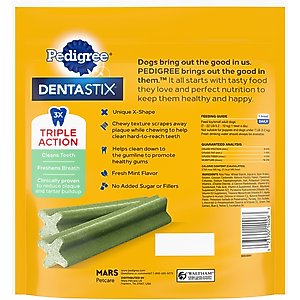 Pedigree Dentastix Fresh Mint Flavored Mini Dental Dog Treats, 102 count