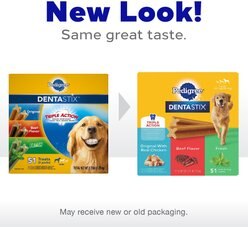 Pedigree Dentastix Original Beef Flavored & Fresh Variety Pack Mint Flavored Large Dental Dog Treats, 51 count slide 2 of 9