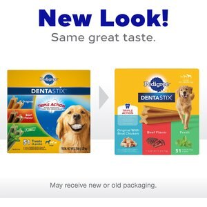 Pedigree Dentastix Original, Beef Flavored & Fresh Variety Pack Mint Flavored Large Dental Dog Treats, 51 count