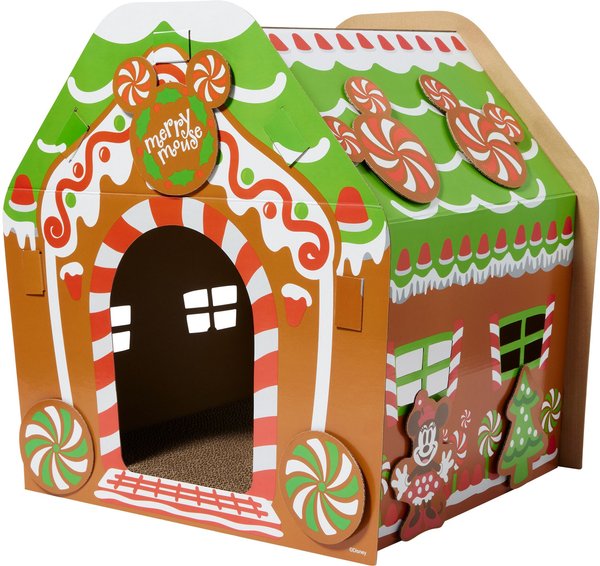 Disney Holiday Mickey & Friends Gingerbread Cardboard Cat House slide 1 of 5