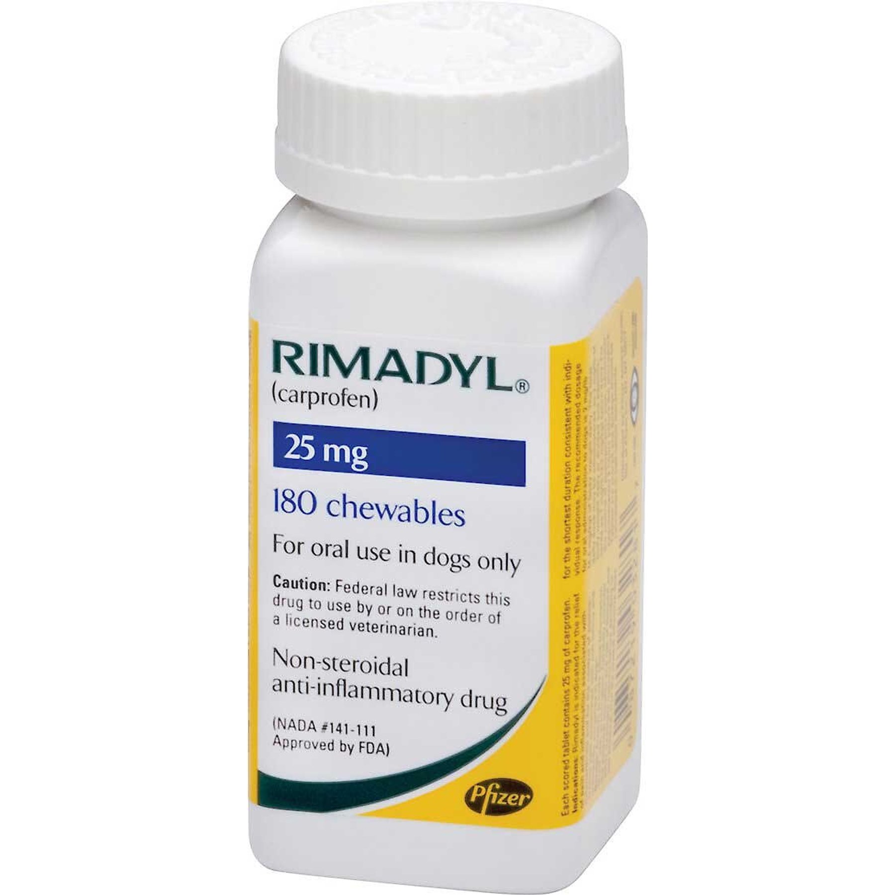 RIMADYL (carprofen) Chewable Tablets for Dogs, 25mg, 180 tablets