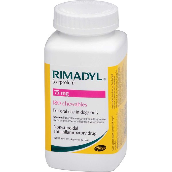 RIMADYL (carprofen) Chewable Tablets for Dogs, 75-mg, 180 tablets ...