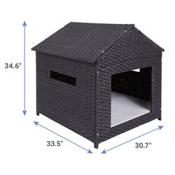 Frisco Outdoor Wicker Dog House & Bed slide 2 of 5