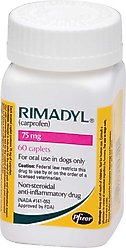 Rimadyl (Carprofen) Caplets for Dogs, 75-mg, 60 caplets
